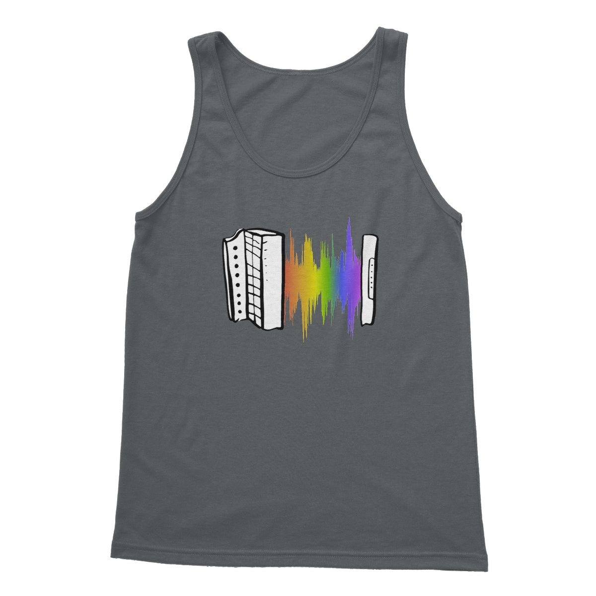 Sports Grey Rainbow Soundwave Melodeon Tank Top in size: S