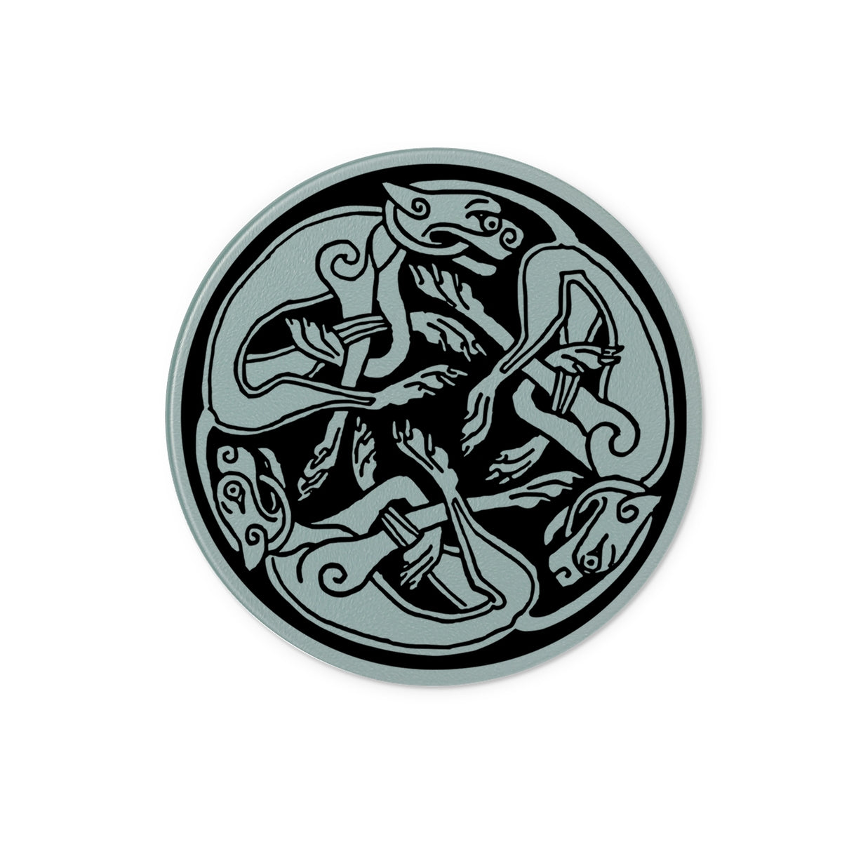 Celtic Tribal Spiral Glass Chopping Board