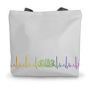 Rainbow Heartbeat Concertina Canvas Tote Bag