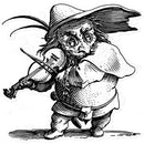  Goblin Playing Fiddle Sticker in size: 14"x14"