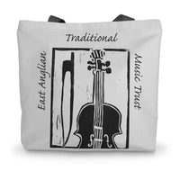  East Anglian Traditional Music Trust Large Logo Canvas Tote Bag in size: 14"x18.5"