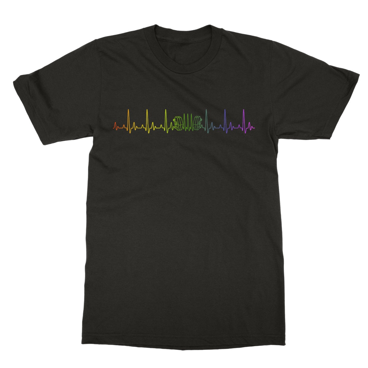 Rainbow Heartbeat Concertina T-Shirt