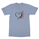 Navy Musical Heart Flower T-Shirt in size: L
