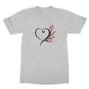 Black Musical Heart Flower T-Shirt in size: L