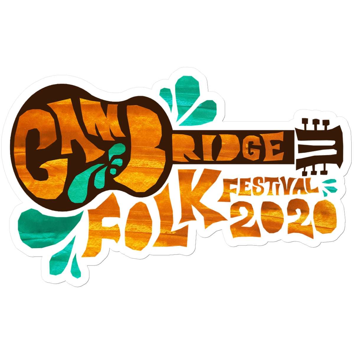  Cambridge Folk Festival - Design 8 -  Sticker in size: 8.5"x8.5"