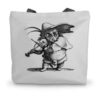 Goblin Playing Fiddle Canvas Tote Bag in size: 14"x18.5"