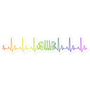 Rainbow Heartbeat Concertina Sticker