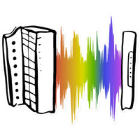  Rainbow Soundwave Melodeon Sticker in size: 14"x14"