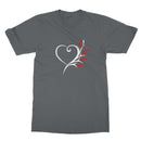 Sport Grey Musical Heart Flower T-Shirt in size: XL