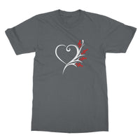 Sport Grey Musical Heart Flower T-Shirt in size: XL