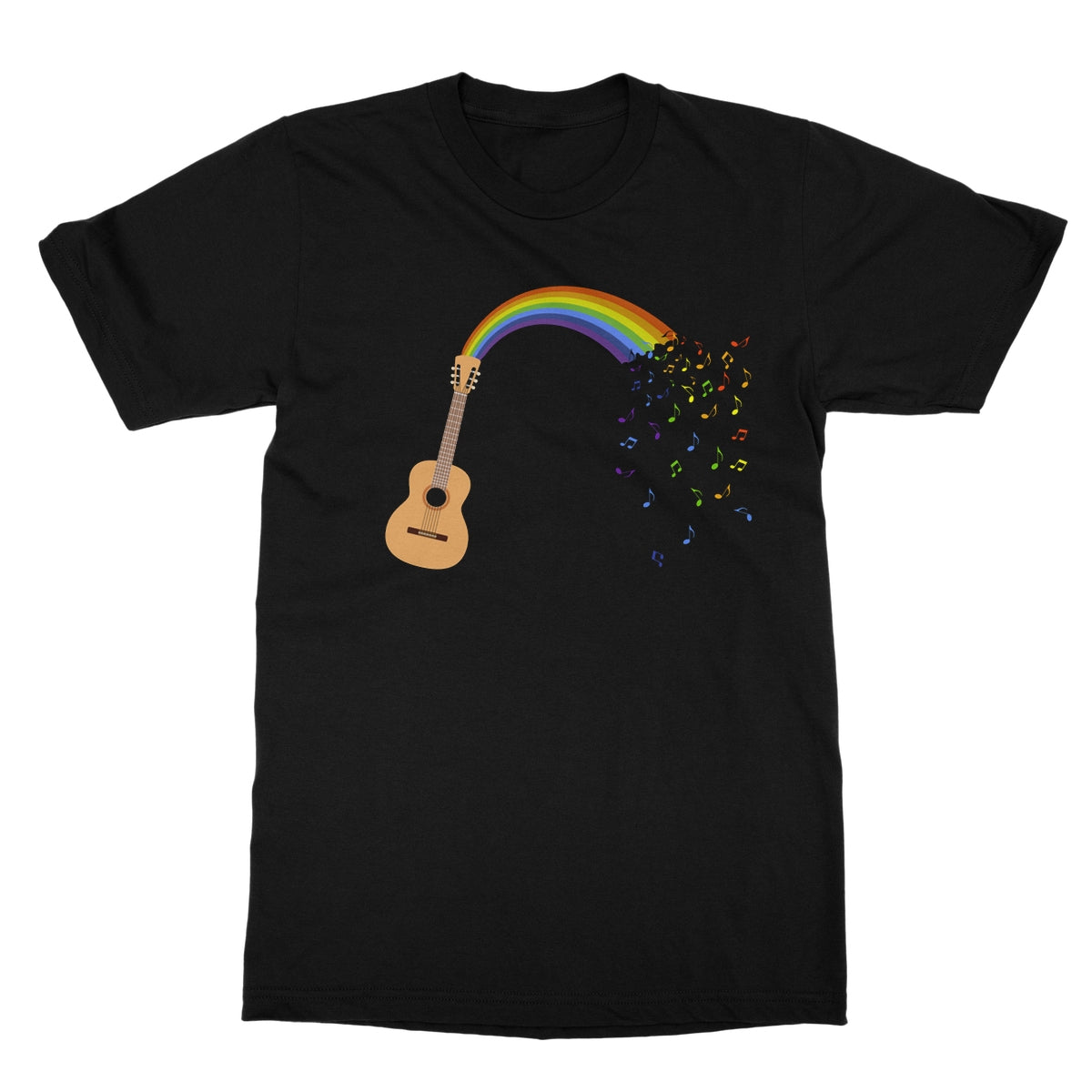 Rainbow Guitar Spouting Colourful Music T-Shirt