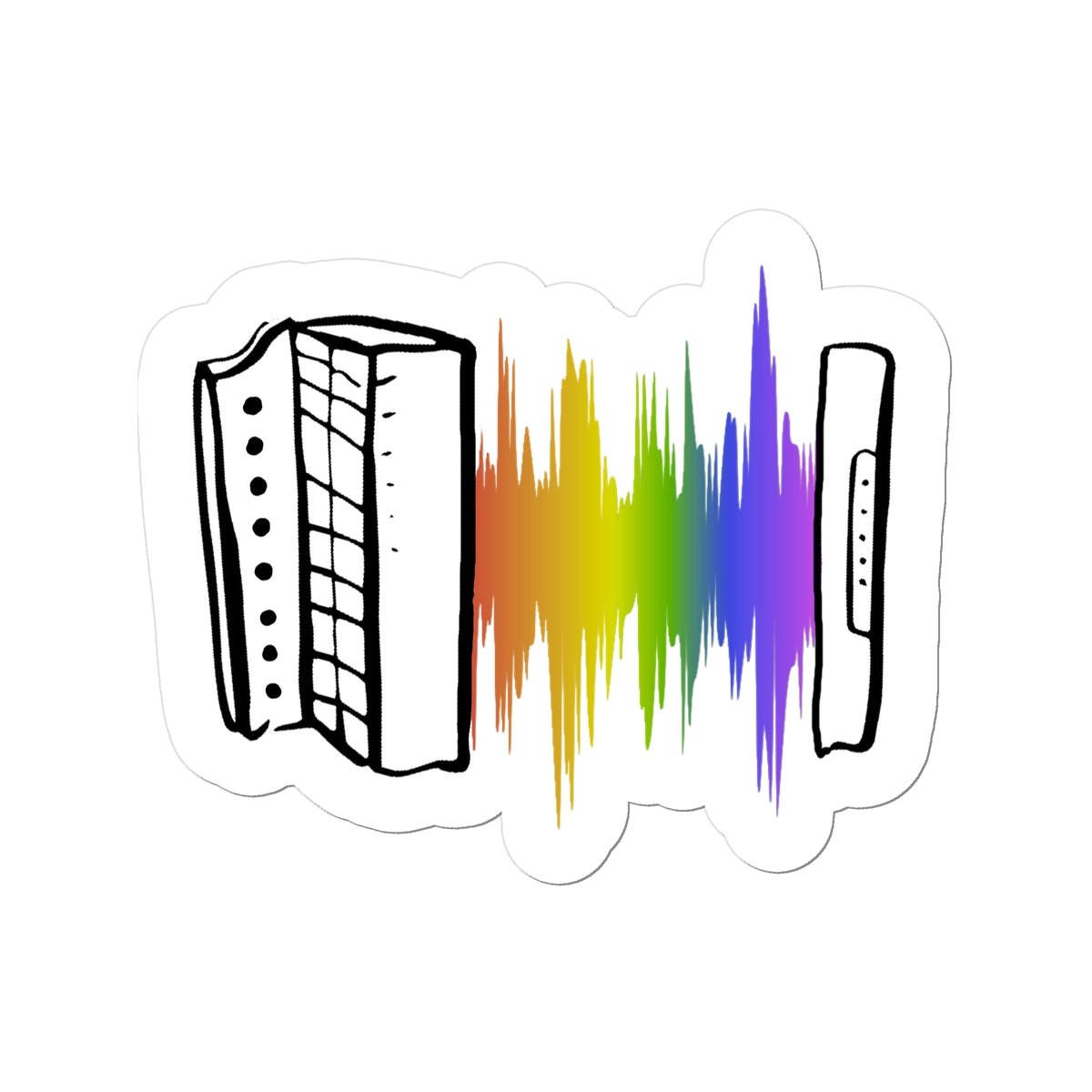 Rainbow Soundwave Melodeon Sticker
