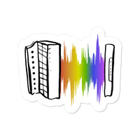  Rainbow Soundwave Melodeon Sticker in size: 3"x4"