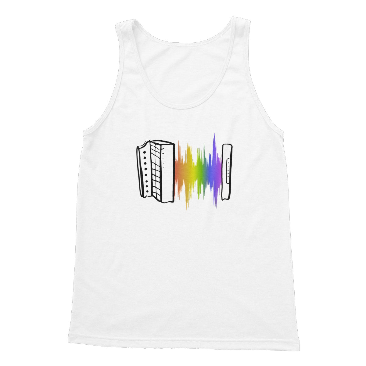 Black Rainbow Soundwave Melodeon Tank Top in size: 2XL