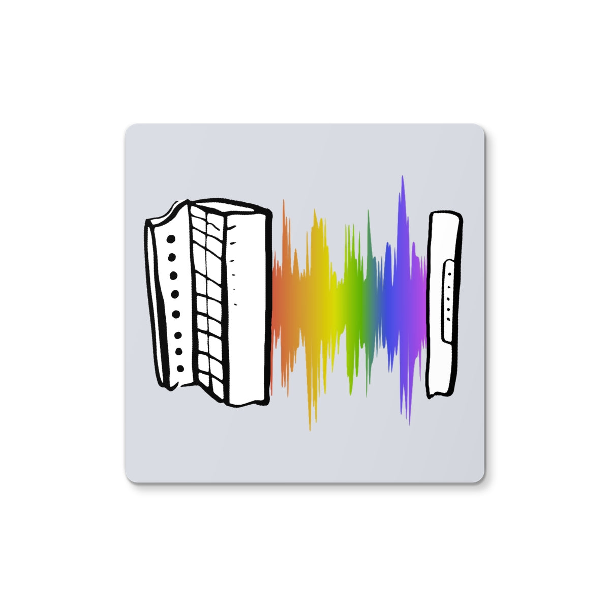  Rainbow Soundwave Melodeon Coaster in size: 6 Coasters