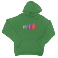 Rainbow Coloured Beach Huts Hoodie