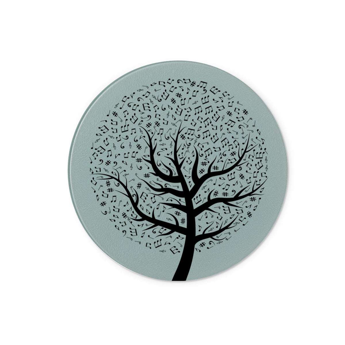 Musical Notes Tree Glass Chopping Board