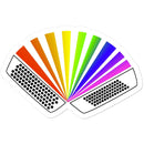  Rainbow Chromatic Accordion Sticker in size: 5.5"x5.5"