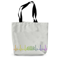 Rainbow Heartbeat Concertina Canvas Tote Bag