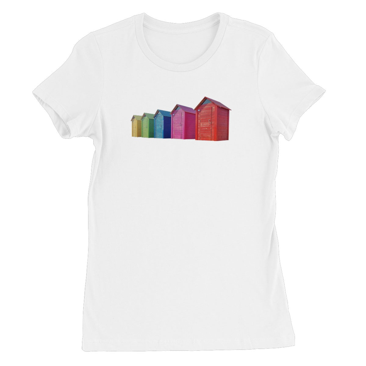 Rainbow Coloured Beach Huts Women's T-Shirt