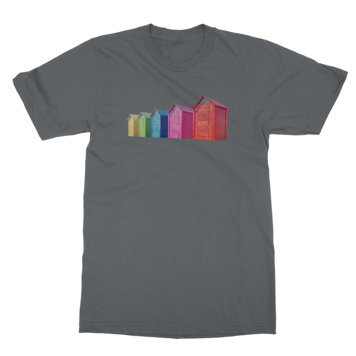 Rainbow Coloured Beach Huts T-Shirt
