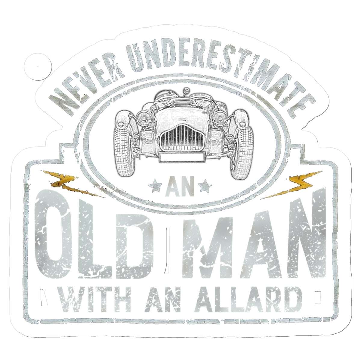  Never underestimate an old man with an allard Sticker in size: 5.5"x5.5"