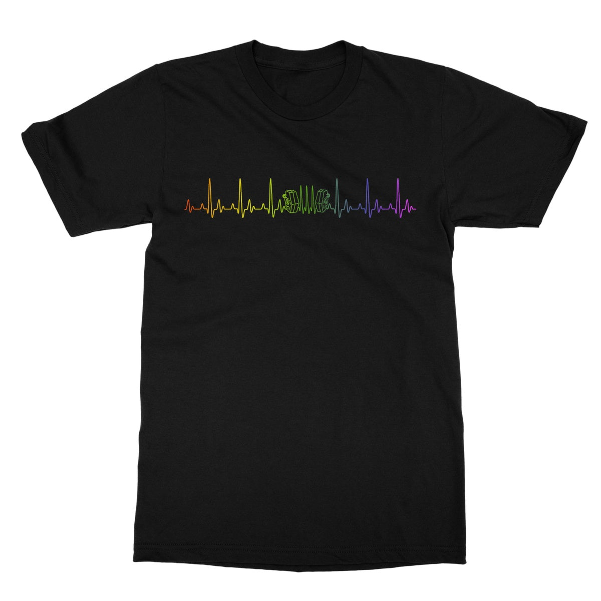 Rainbow Heartbeat Concertina T-Shirt