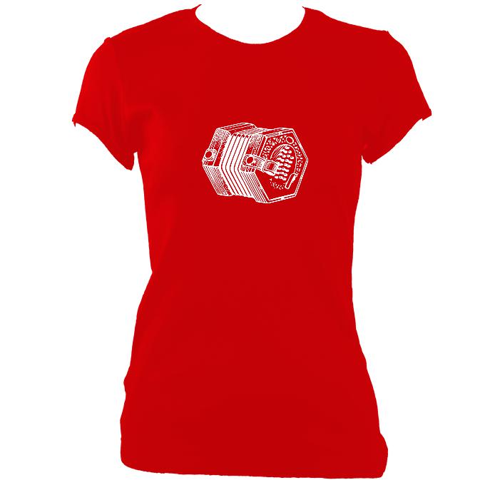 update alt-text with template English Concertina Ladies Fitted T-shirt - T-shirt - Red - Mudchutney
