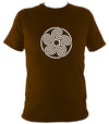 Swirling Celtic Five Spiral T-shirt - T-shirt - Dark Chocolate - Mudchutney