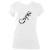 update alt-text with template Tribal Style Gecko Ladies Fitted T-shirt - T-shirt - White - Mudchutney