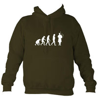 Evolution of Bagpipe Players Hoodie-Hoodie-Olive green-Mudchutney