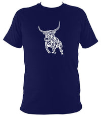 Tribal Bull T-shirt - T-shirt - Navy - Mudchutney