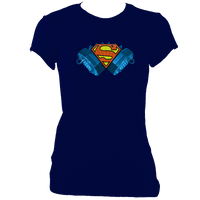 Concertina Superman Women's Fitted T-shirt