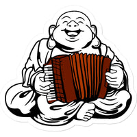 Accordion Playing  Buddha Sticker