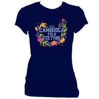 update alt-text with template Cambridge Folk Festival - Design 4 - Women's Fitted T-Shirt - T-shirt - White - Mudchutney