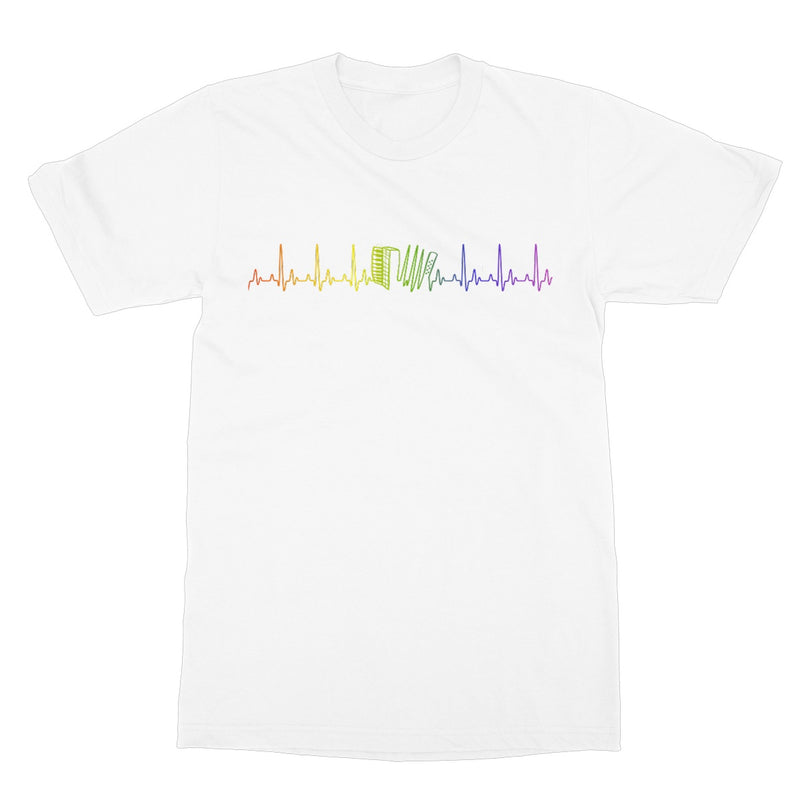 Rainbow Heartbeat Accordion Softstyle T-Shirt