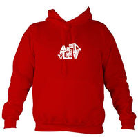 South American Iguana Cave Drawing Hoodie-Hoodie-Fire red-Mudchutney