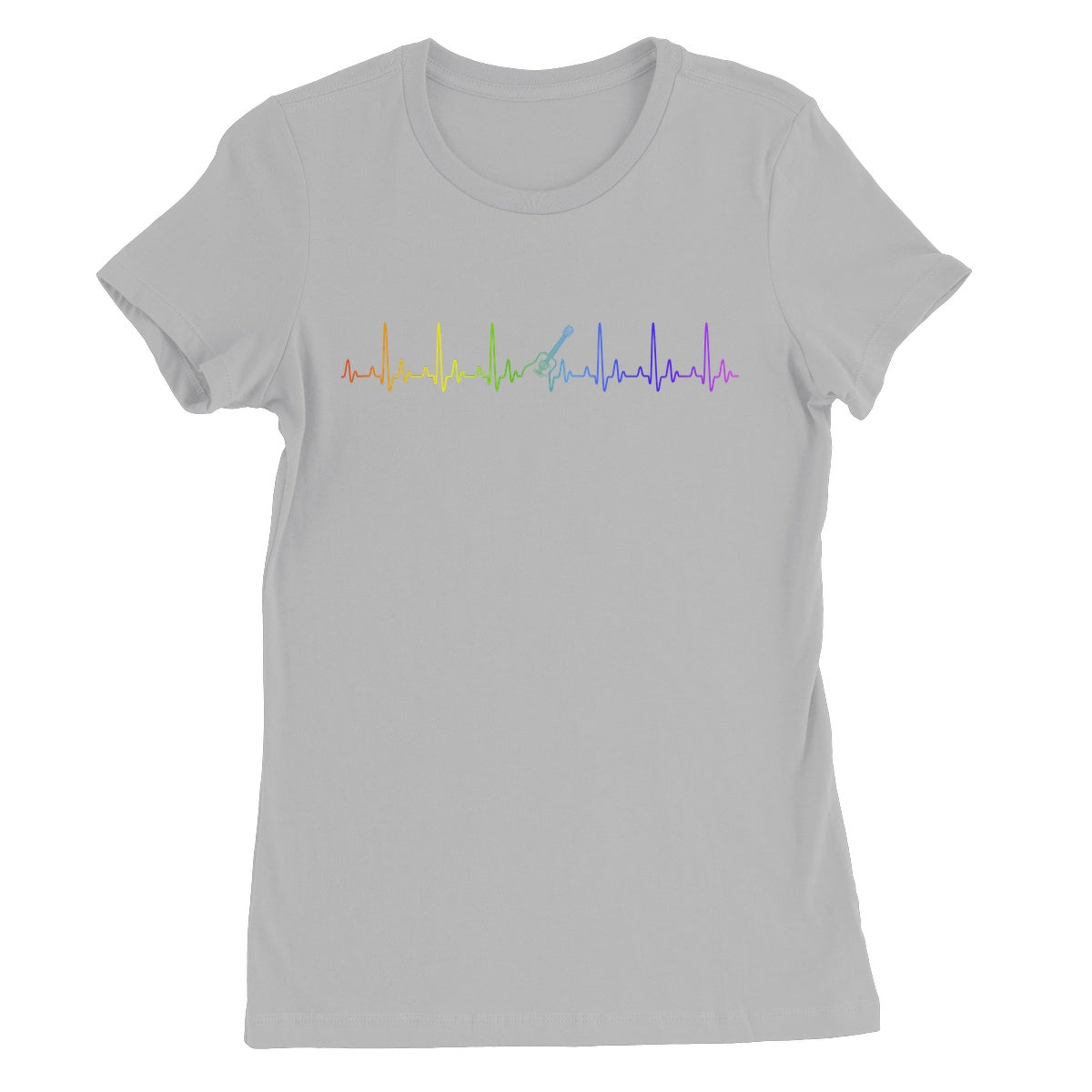 Rainbow Heartbeat Guitar Women's T-Shirt