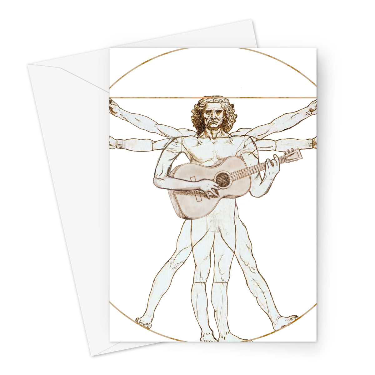 Da Vinci Guitar Greeting Card