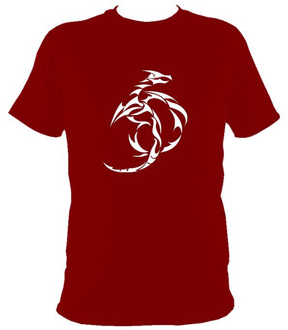 Tribal Dragon T-shirt - T-shirt - Cardinal Red - Mudchutney