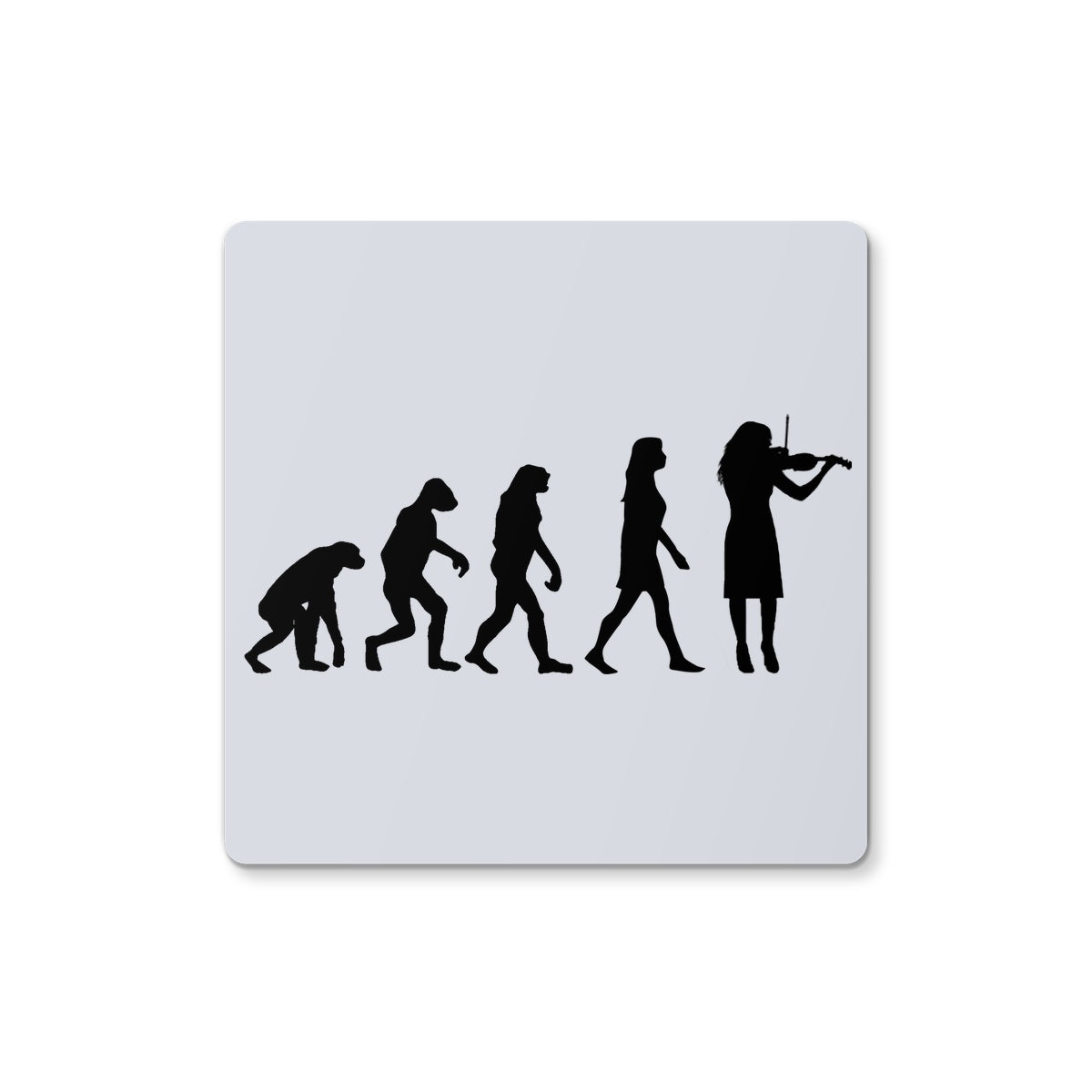 Evolution of Female Fiddle Players Coaster