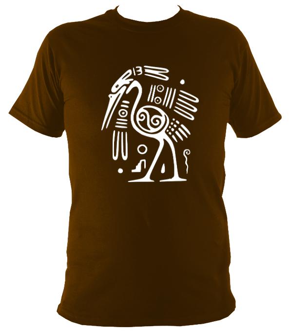 Egyptian or Tribal Style Bird - T-shirt - Dark Chocolate - Mudchutney