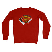 Accordion Superhero Crew Neck Sweatshirt