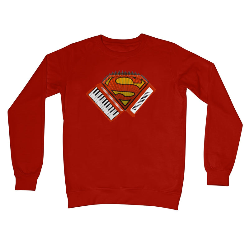 Accordion Superhero Crew Neck Sweatshirt