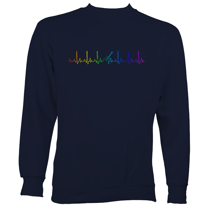 Guitar Heartbeat in Rainbow Colour Sweatshirt