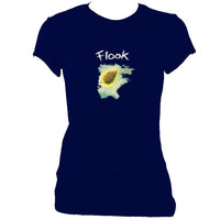 update alt-text with template Flook "Haven" Ladies Fitted T-Shirt - T-shirt - Navy - Mudchutney