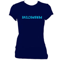 update alt-text with template Perspective Upside Down Ladies Fitted T-shirt - T-shirt - Navy - Mudchutney
