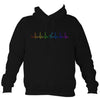 Guitar Heartbeat in Rainbow Colour Hoodie-Hoodie-Jet black-Mudchutney