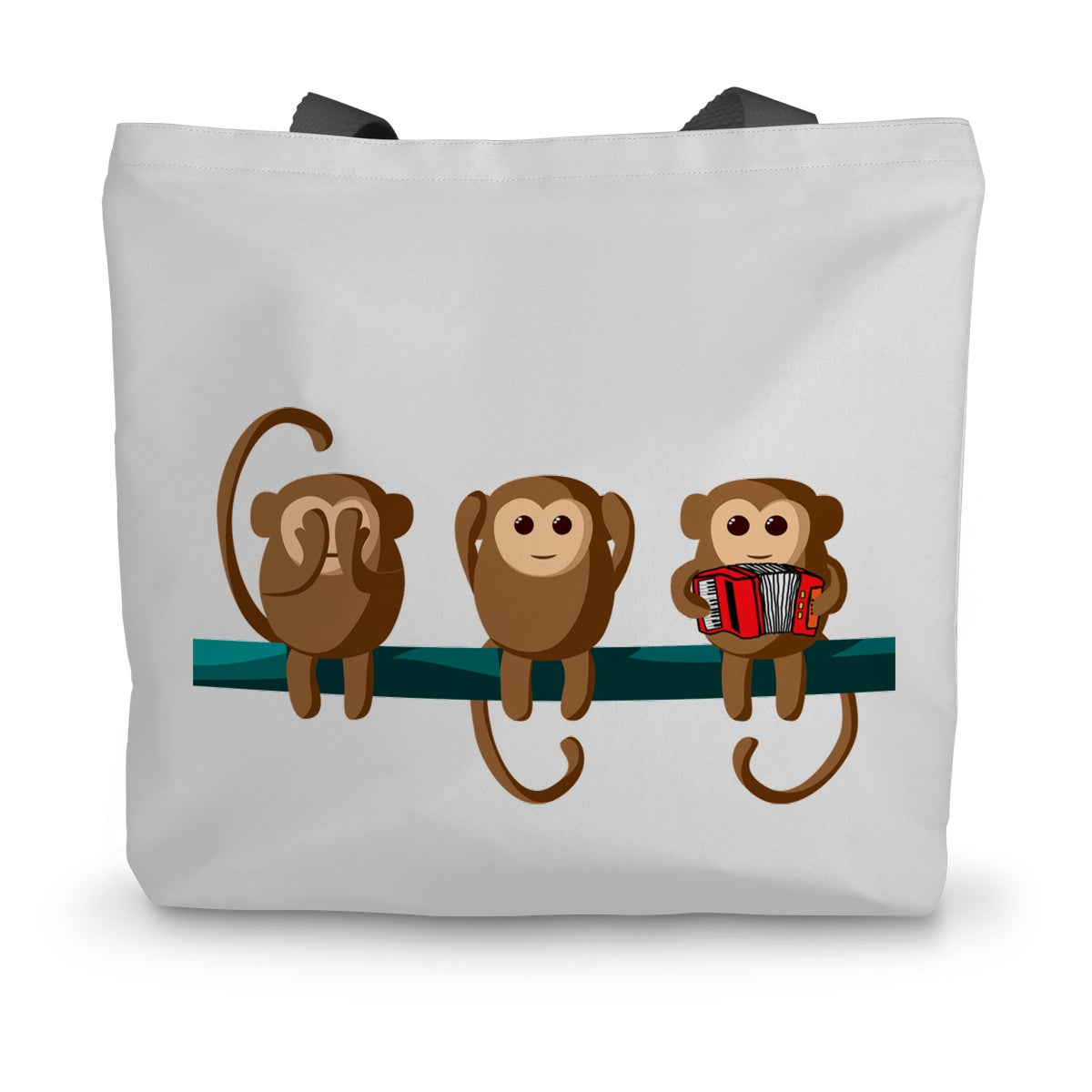 Play No Accordion Monkeys Canvas Tote Bag