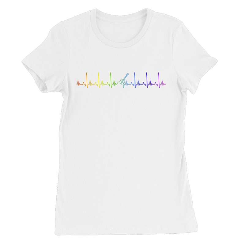 Rainbow Heartbeat Guitar Women's Favourite T-Shirt